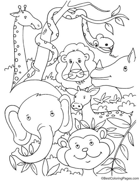 coloring pages of jungle animals